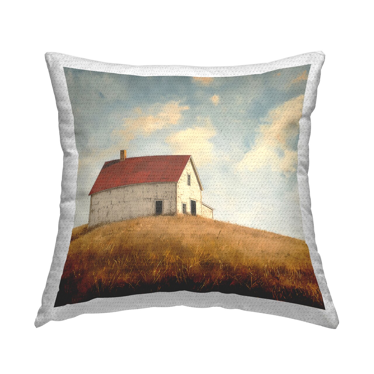 Barren Farmland Barn Outdoor Printed Pillow Design by Steve Huntziker, 18 x 7 x 18
